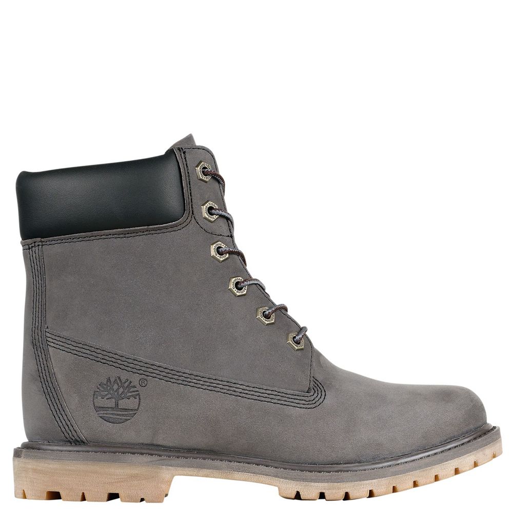 Botas Feminino - Timberland 6-Inch Premium Impermeavel Internal Wedge - NXZFL0795 - Cinzentas Escuro